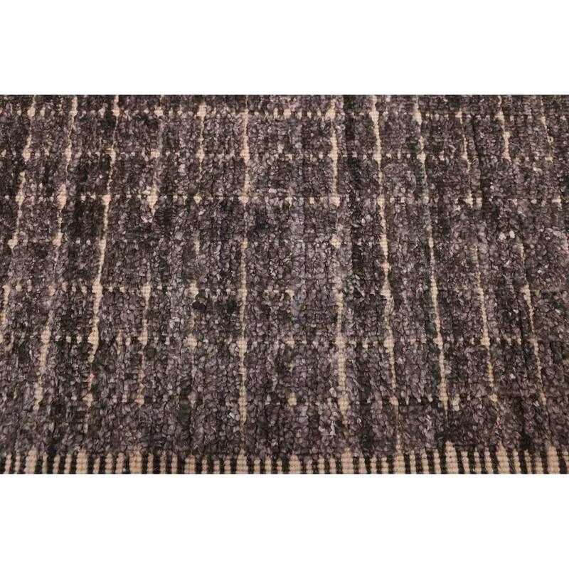 ECARPETGALLERY Hand Loomed Ananda Dark Grey Silk Rug - 3'11 x 6'0