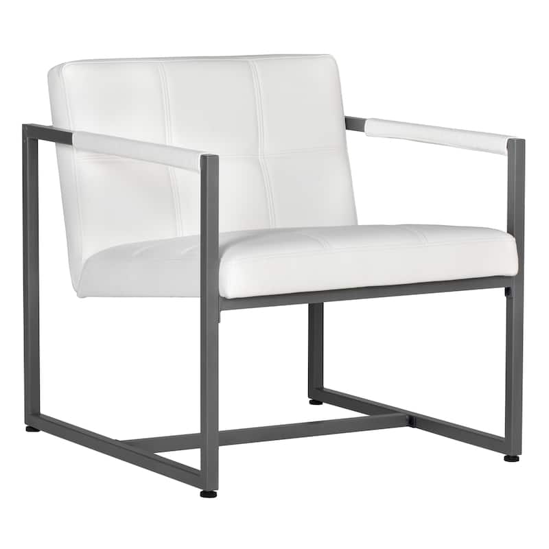 Studio Designs Home Camber Bonded Leather and Metal Mid-century Accent Chair