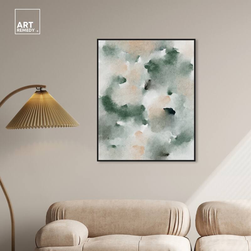 Art Remedy Smoky And Blush Shadows Framed Watercolor Boho Abstracts