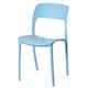 Modern Molded Plastic Outdoor Dining Chair with Open Curved Back - Single Blue