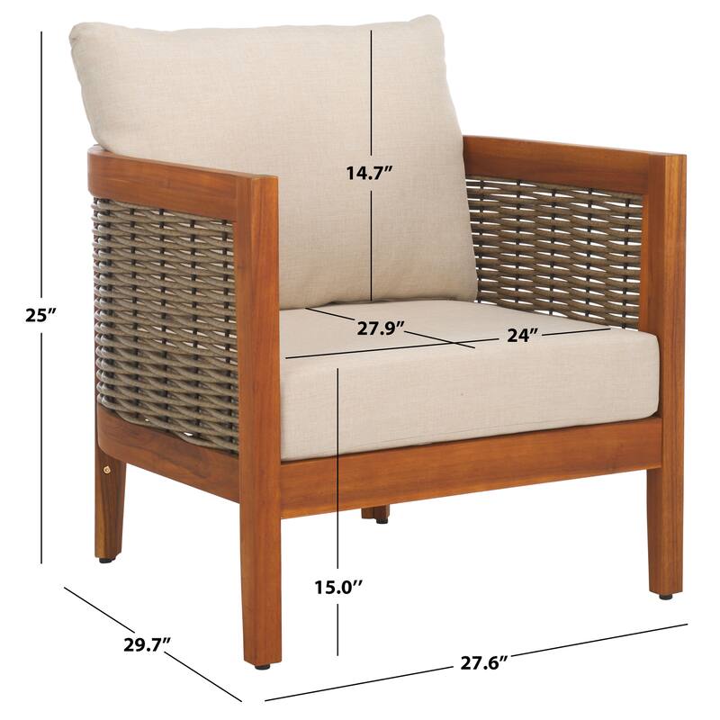 SAFAVIEH Outdoor Living Amanda Chair [SET of 2] - 28"W x 30"D x 25"H