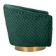 preview thumbnail 7 of 6, SAFAVIEH Couture Clara Quilted Swivel Tub Chair- Emerald / Gold - 29.9" W x 31.7" L x 29.7" H