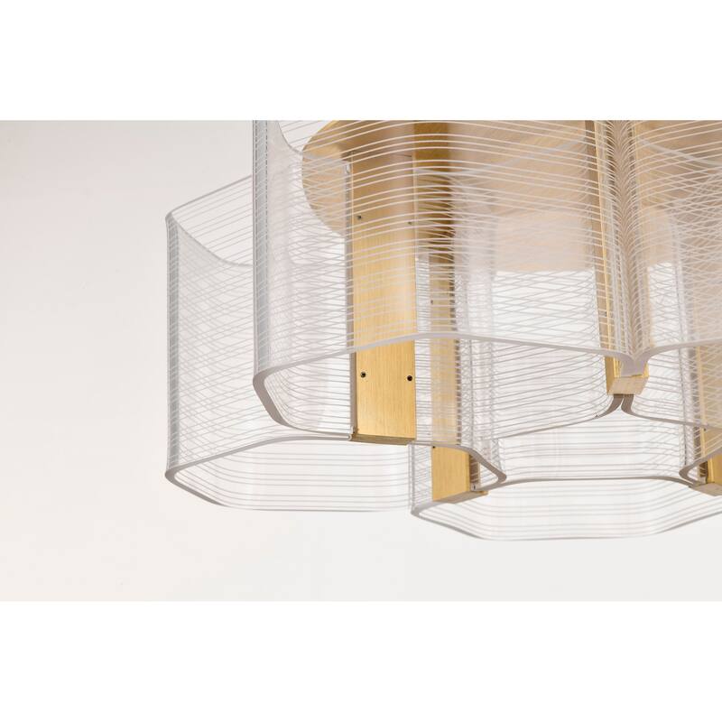 Kenzo LED 5 Light Flush Mount Vintage Brass Finish Light Guide Panel - Polished Anodized Bronze