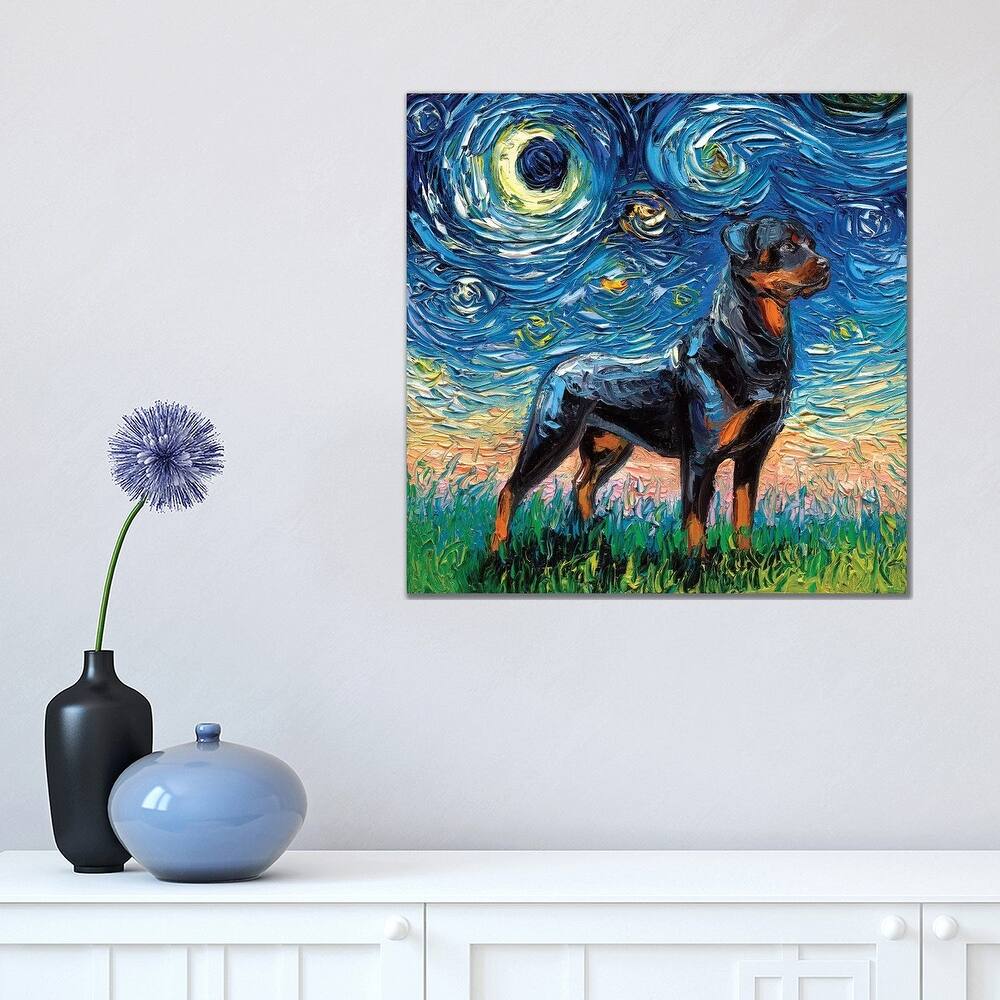 iCanvas "Rottweiler Night I" by Aja Trier Canvas Print