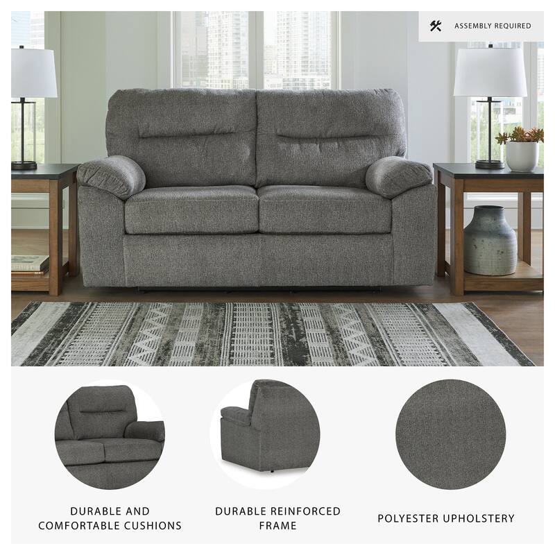 Signature Design by Ashley Bindura Mineral Glider Loveseat - 72" W x 42" D x 42" H