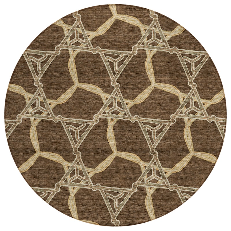 Machine Washable Indoor/ Outdoor Transitional Links Chantille Rug