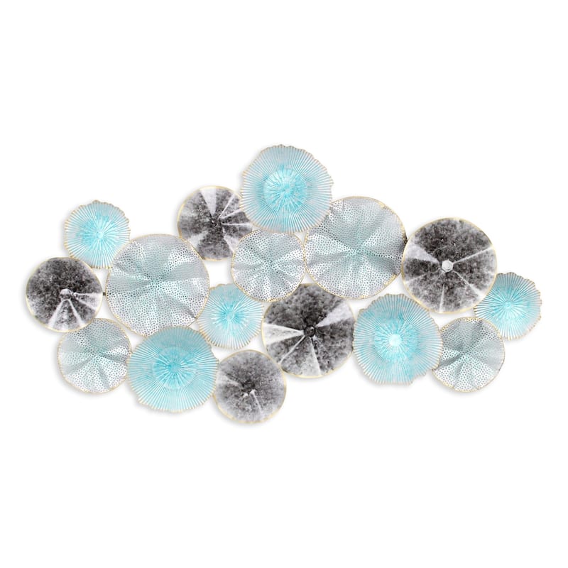 Astoraforge Multicolor Metal Coastal Multi Dimensional Flower Burst Wall Decor - Blue