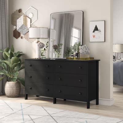 DH BASIC Transitional 6-Drawer Neutral Youth Dresser by Denhour