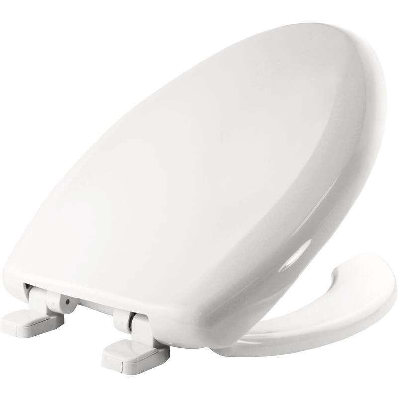 Bemis Elongated Commercial Plastic Open Front Toilet Seat with - White
