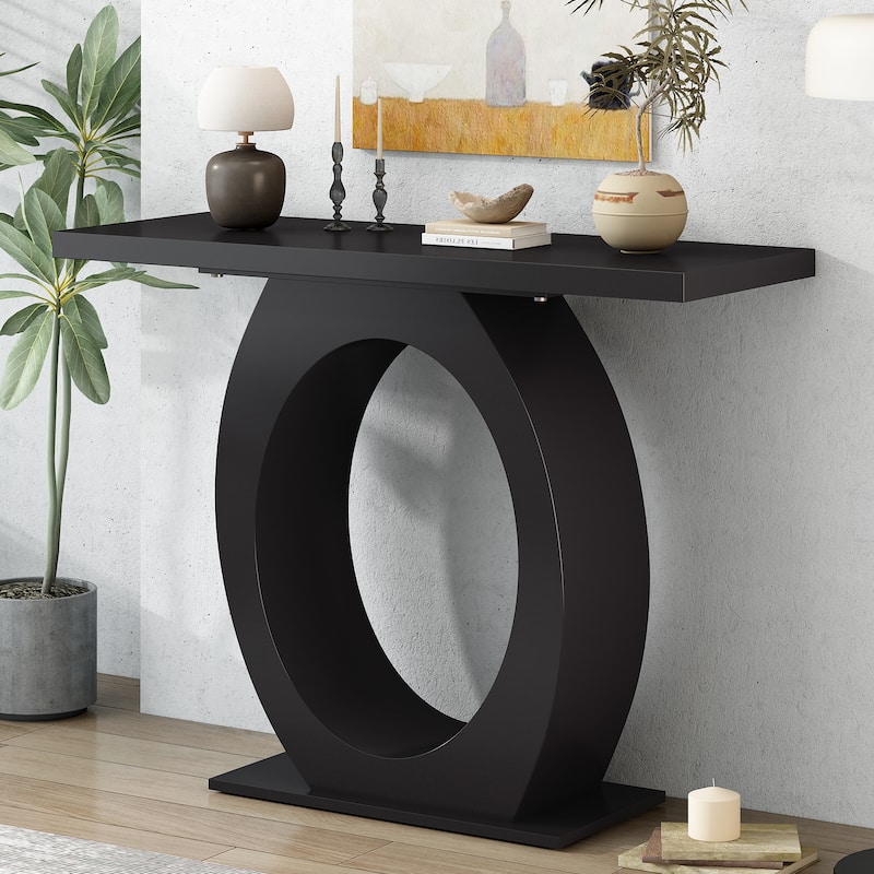 Console Table with Egg-Shaped Base