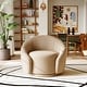 preview thumbnail 44 of 70, 35" Wide Velvet/ Boucle Swivel Barrel Accent Chair