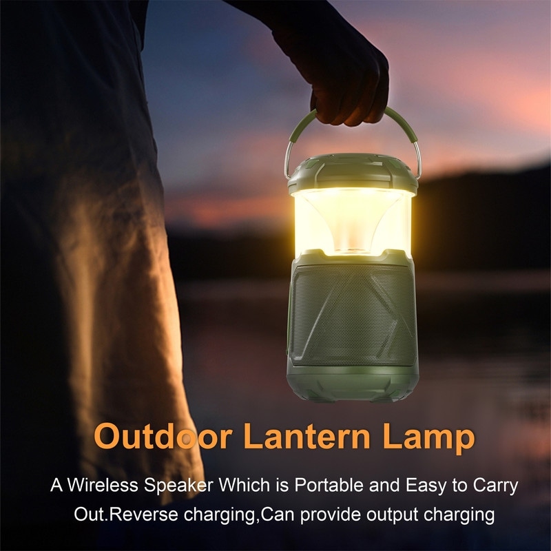 Outdoor lights Bluetooth speaker IPX6 waterproof wireless speaker with LED Camping Lights