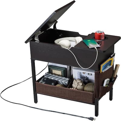 Small Side Table with USB Ports