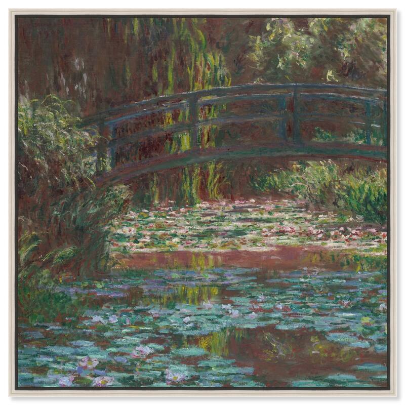 Water Lily Pond Canvas by Art Remedy - Silver - 20" x 20"