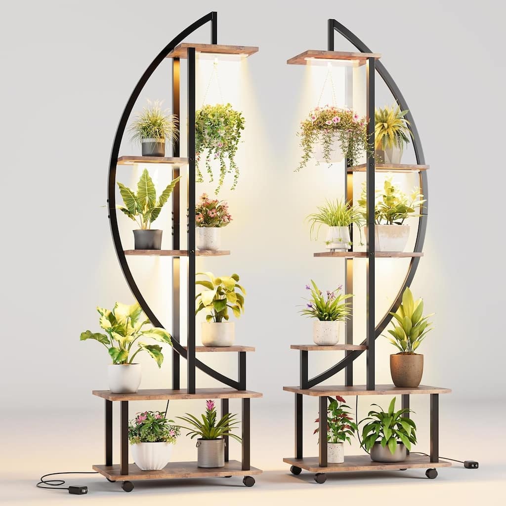 6 Tier 69.2" Tall Plant Stand Shelf with Grow Lights
