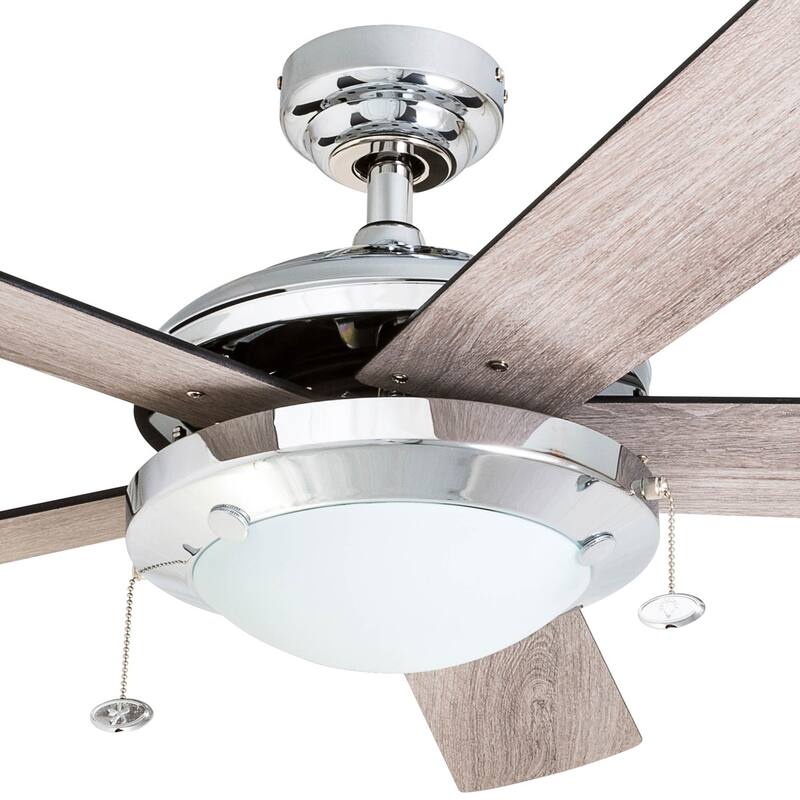 52" Prominence Home Bolivar Farmhouse Ceiling Fan with Light and Pull Chains - 52-inch