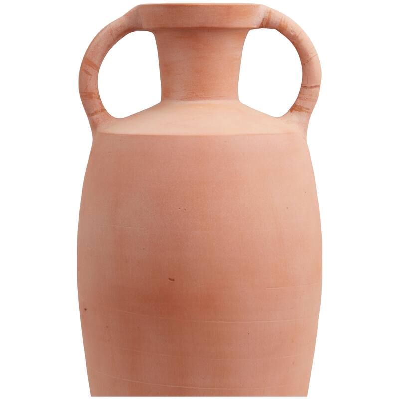 Orange Ceramic Terracotta Jug Decorative Vase with Handles