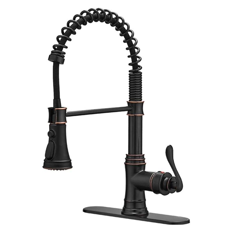 Single Handle Kitchen Sink Faucet With Pull Down Sprayer Commercial Kitchen Faucet One Hole Spring High Arc Gooseneck Bar Faucet