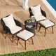 preview thumbnail 2 of 18, 5 Pieces Patio Furniture Chair Sets, Patio Conversation Set With Wicker Cool Bar Table,Ottomans,Outdoor Furniture Bistro Sets