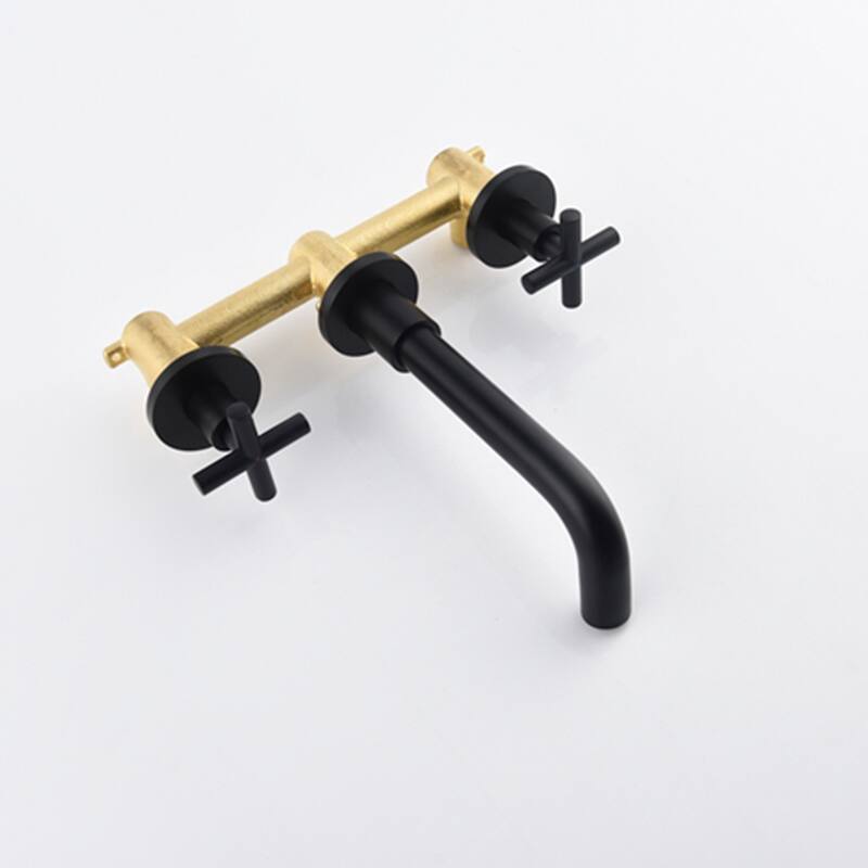 PROOX 360 Rotation Double Handle Wall Mounted Bathroom Faucet