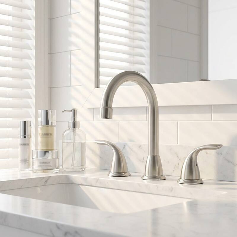 WOWOW 8 in. Widespread Double Handle Bathroom Faucet