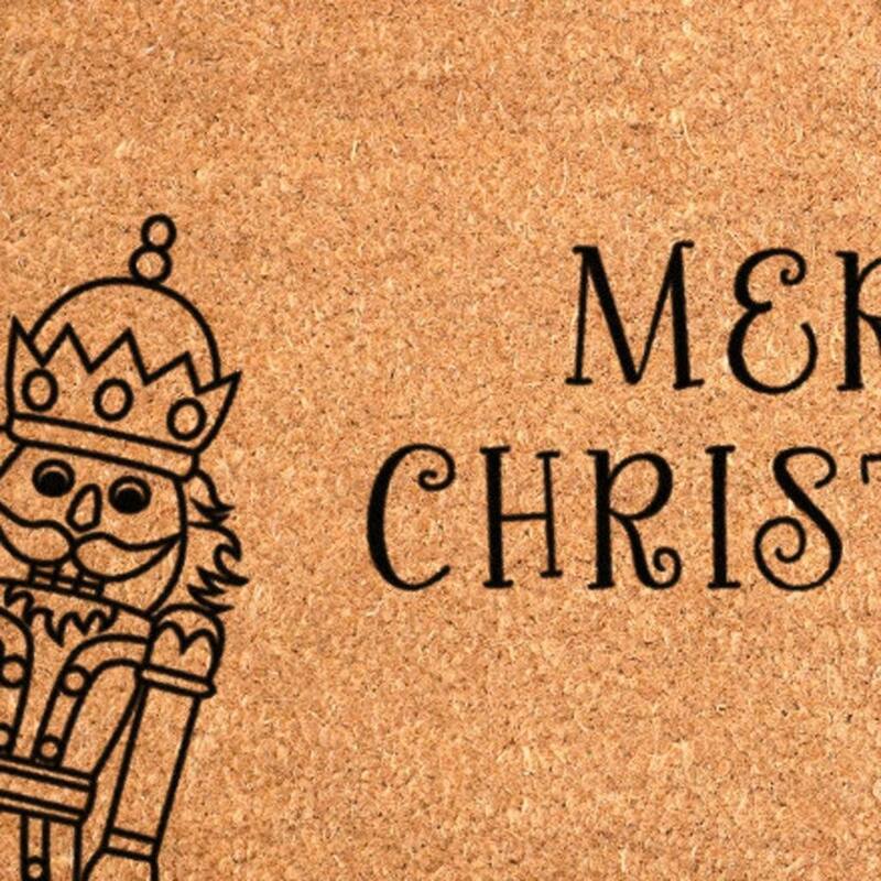 HomeRoots 24" X 36" Brown And Black Christmas Merry Christmas Outdoor Coir Door Mat - 24.00' X '36.00
