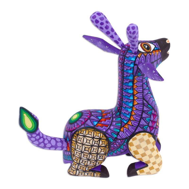 Novica Handmade Cheerful Giraffe Wood Alebrije Figurine