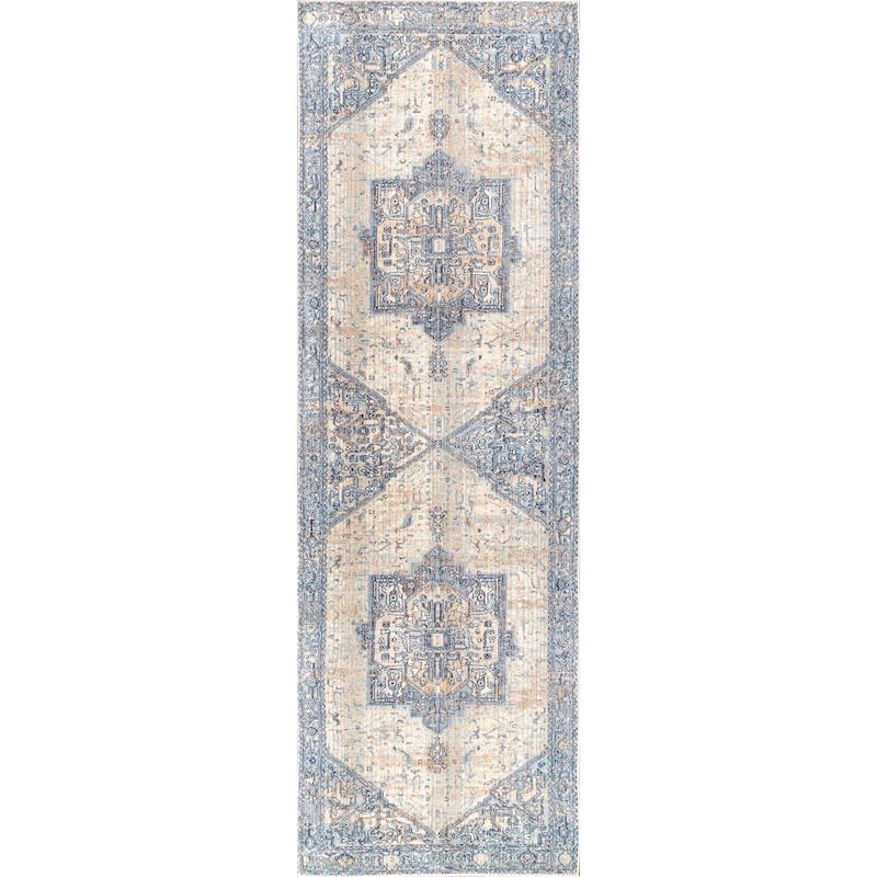 Nuloom Camila Faded Medallion Fringe Area Rug