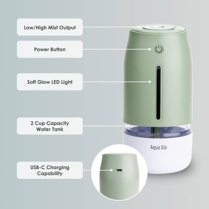 Airvana AG260HUM Aqua Glo Portable Ultrasonic Cool Mist Humidifier