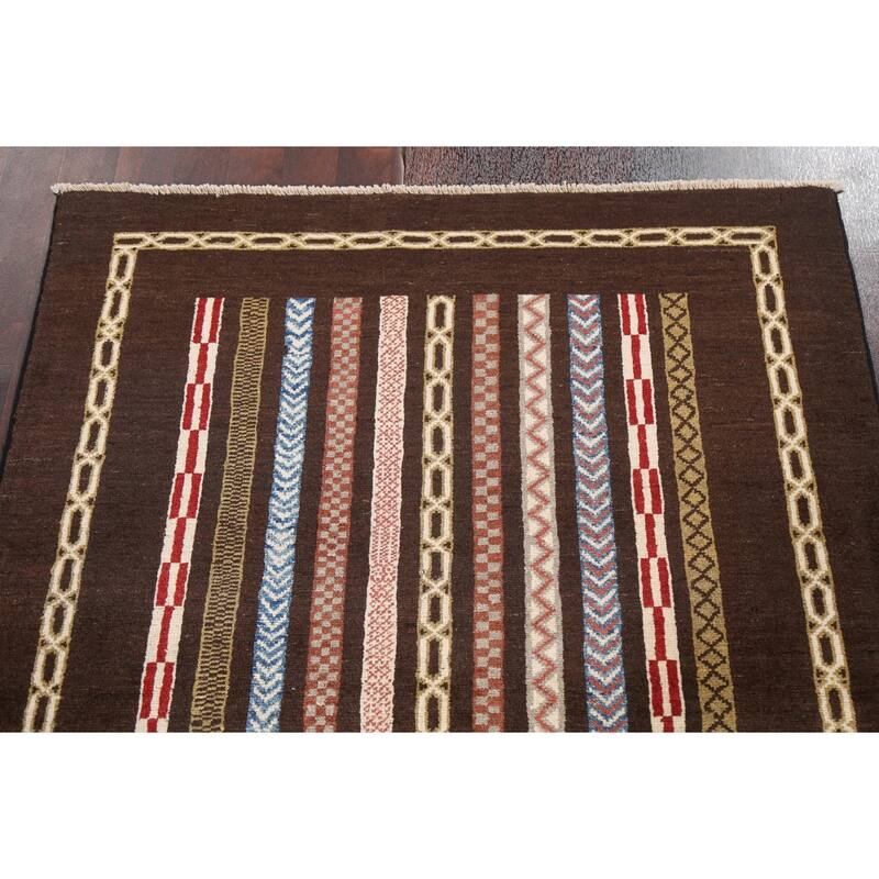 Brown Moharramat Oriental Home Decor Area Rug Hand-knotted Wool Carpet - 3'9" x 5'0"