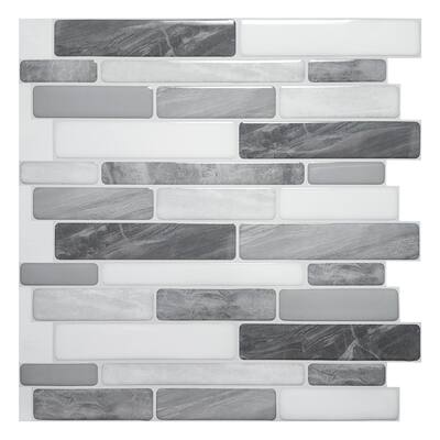 Art3d 12"x12" Vinyl Peel and Stick Backsplash Tile Marble Look(10-Pack)