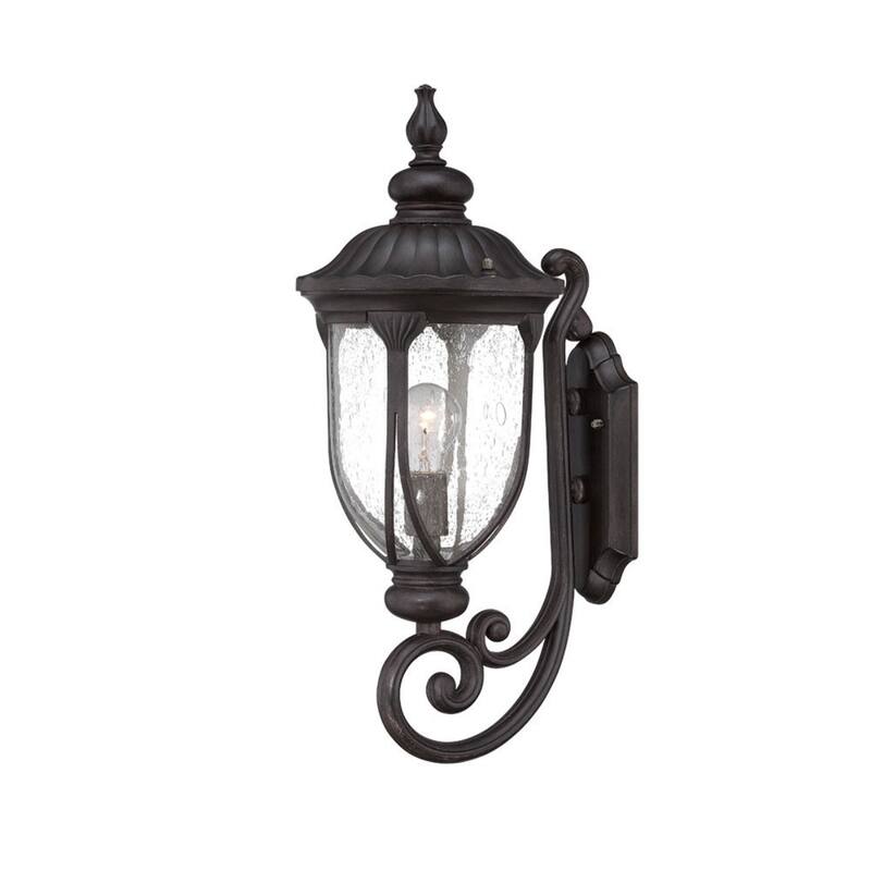 Aluminum XL Outdoor Wall Lantern Light with Seeded Glass Hardwired - 11.5” x 9” x 22.5” (D x W x H)