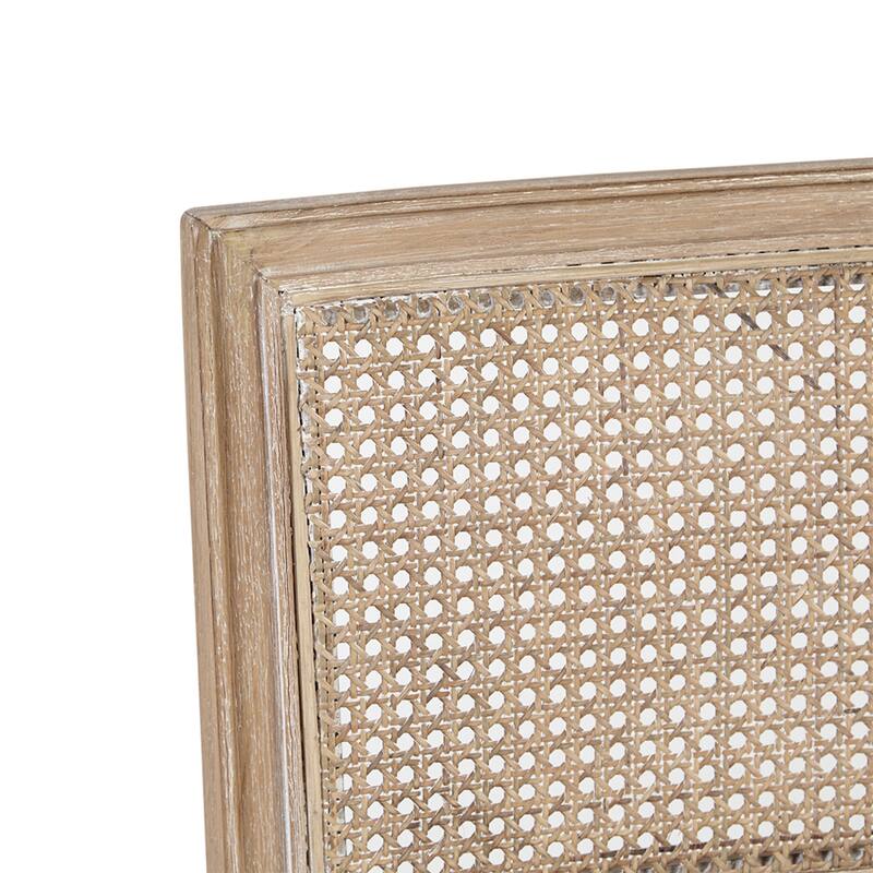 Roomfitters Armless Dining Chair (Set of 2), Mid-Century Urban Farmhouse Style with Cane Inset Back, Light Brown