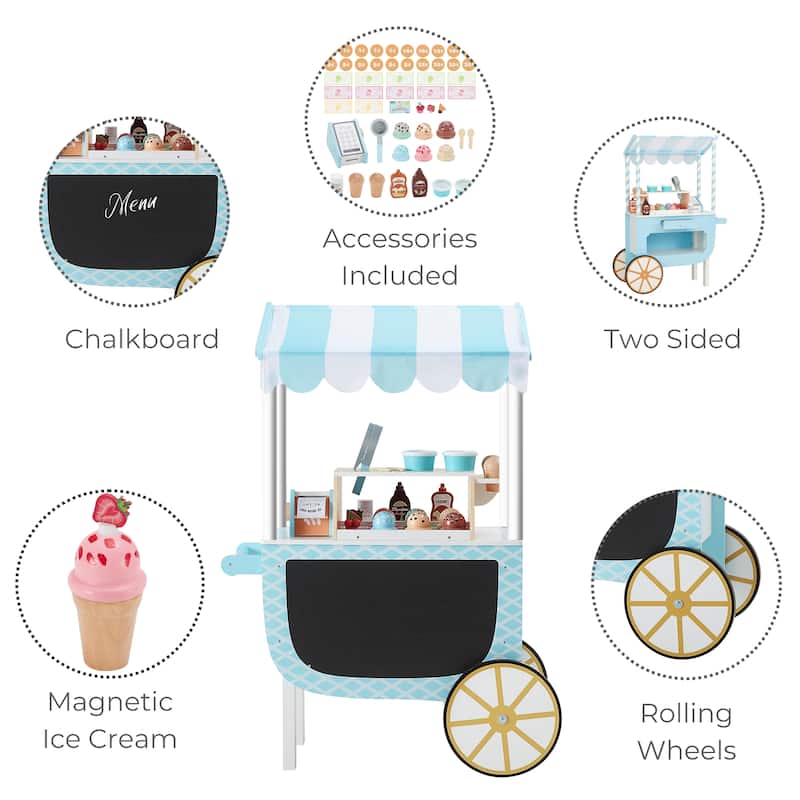 Teamson Kids My Little Helper Ice Cream Cart & Accessories