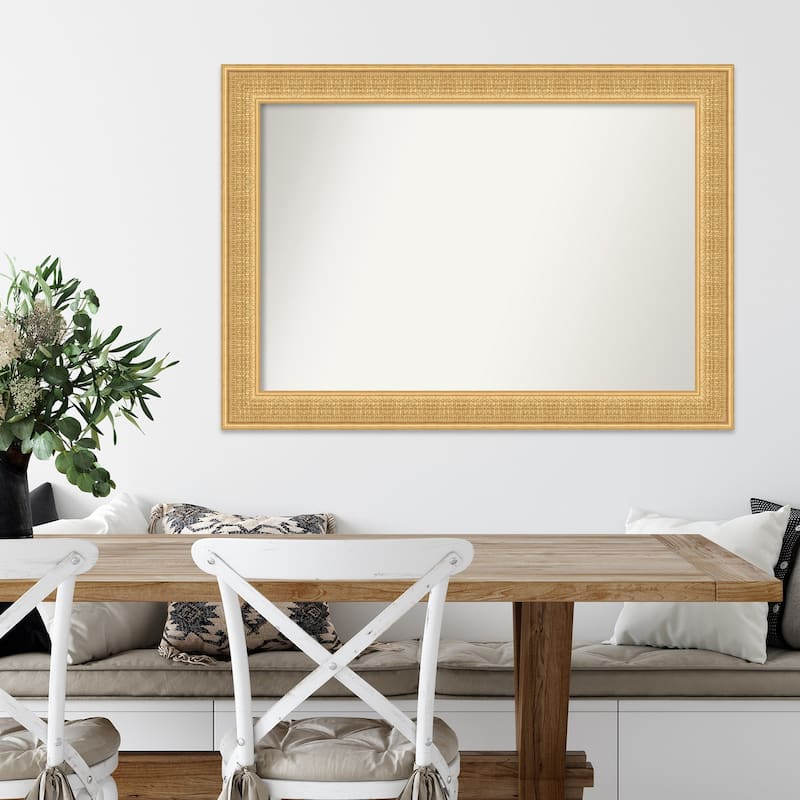 Trellis Non-Beveled Wood Framed Wall Mirror - Trellis Gold