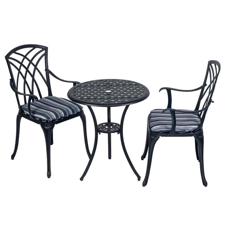 Kinger Home Ekta 24-Inch Patio Bistro Sets 3 Piece Cast Aluminum
