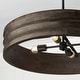 preview thumbnail 5 of 3, 30" W x 18" H 4-Light Chandelier in Matte Black and Handcrafted Mango Wood in Espresso Stain - 30"W x 6"H