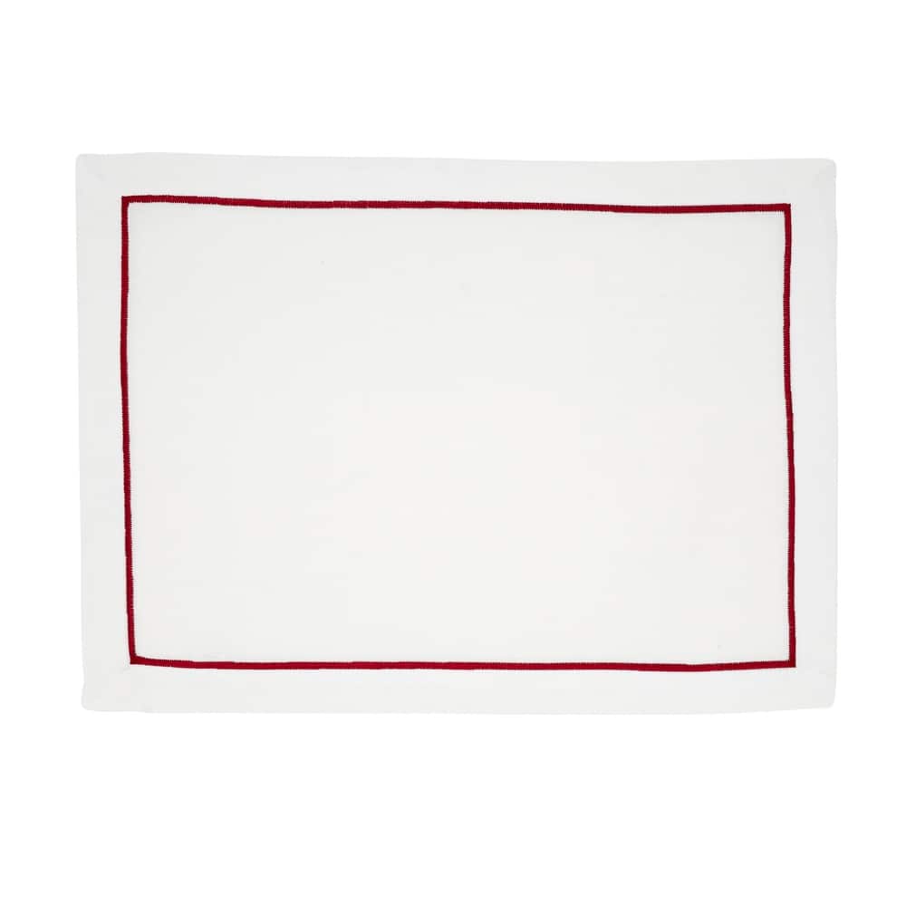 Embroidered Line Design Placemat (Set of 4) - 14"x20"