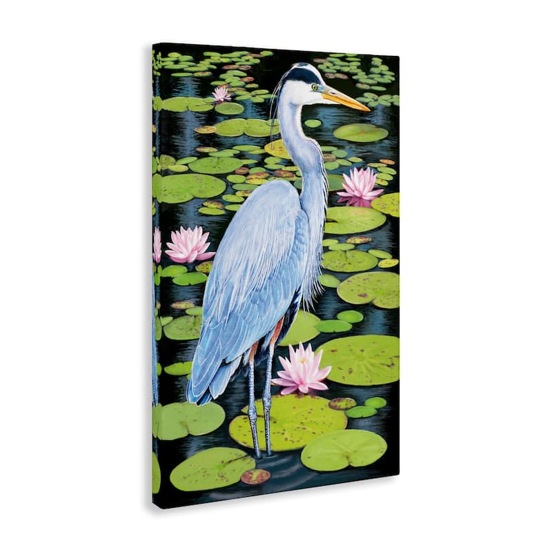Stupell Heron Among Pond Lilies Canvas Wall Art Design By Rosiland Solomon