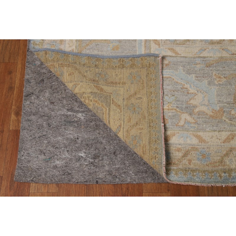 Hand Knotted Oriental 100% Wool Carpet Transitional All-Over Navy Blue & Blues Oushak Area Rug - 11' 11'' X 8' 11''