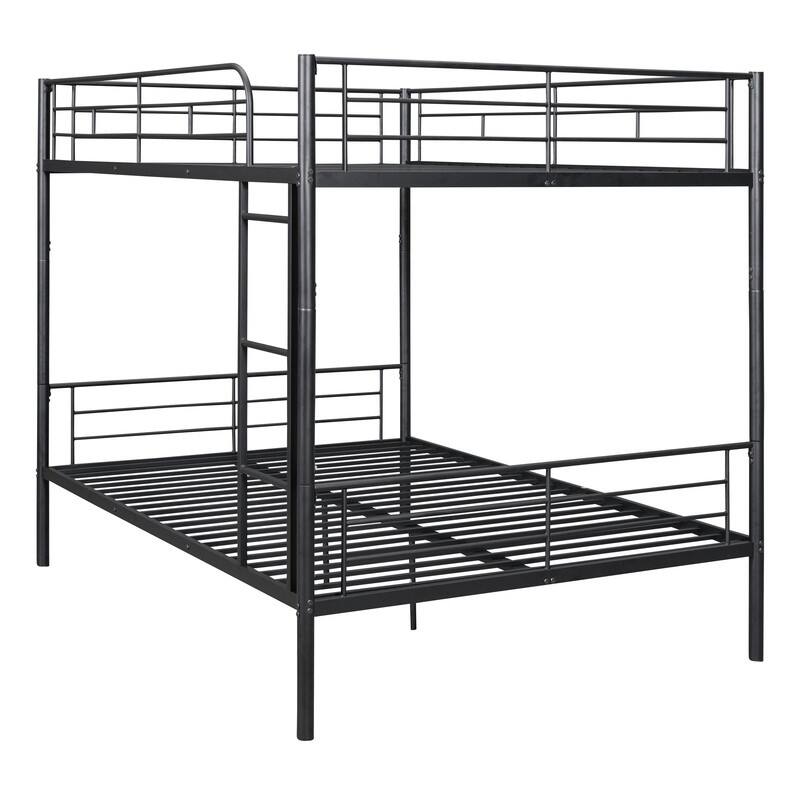 Full Over Full Size Metal Bunk Bed with Ladder