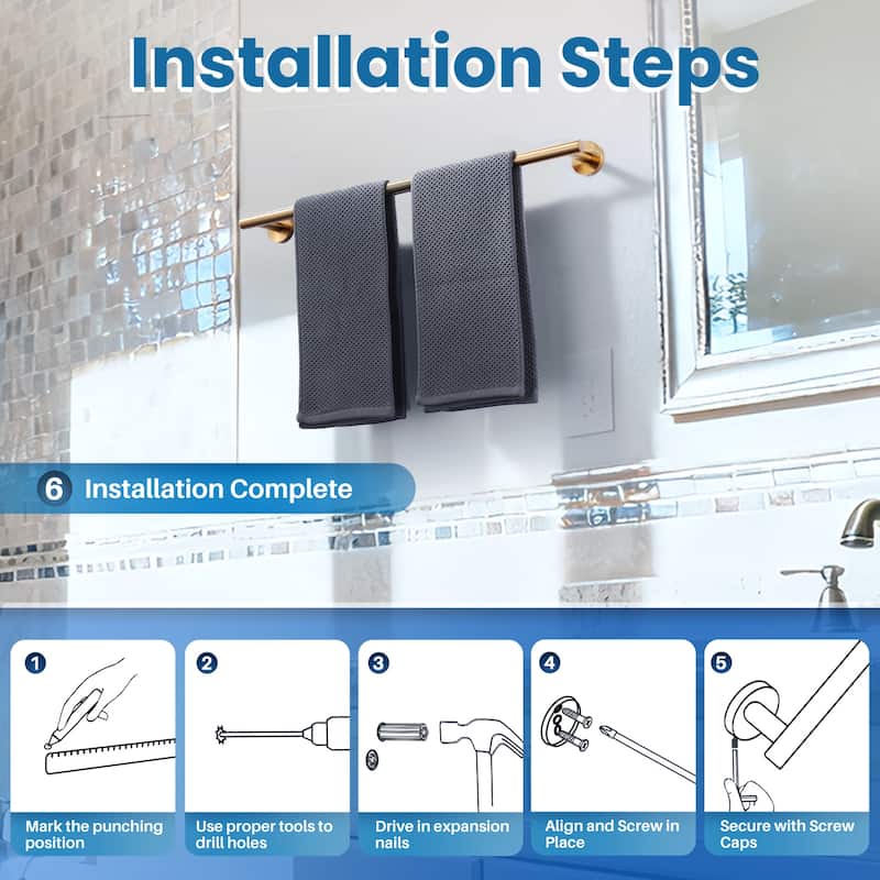 WOWOW Mutiple Length Wall Mounted Stainless Steel Towel Bar