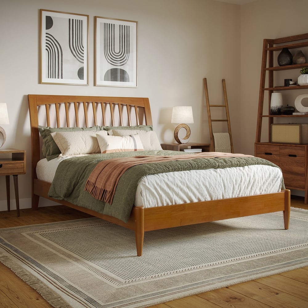 Orleans Solid Wood Low Profile Sleigh Platform Bed