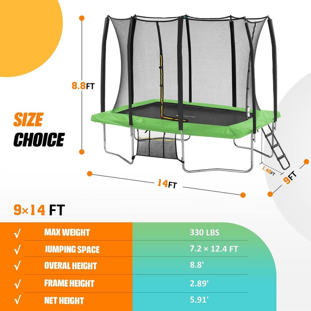 Small Rectangular Trampoline Green Kids' and Baby - Overstock