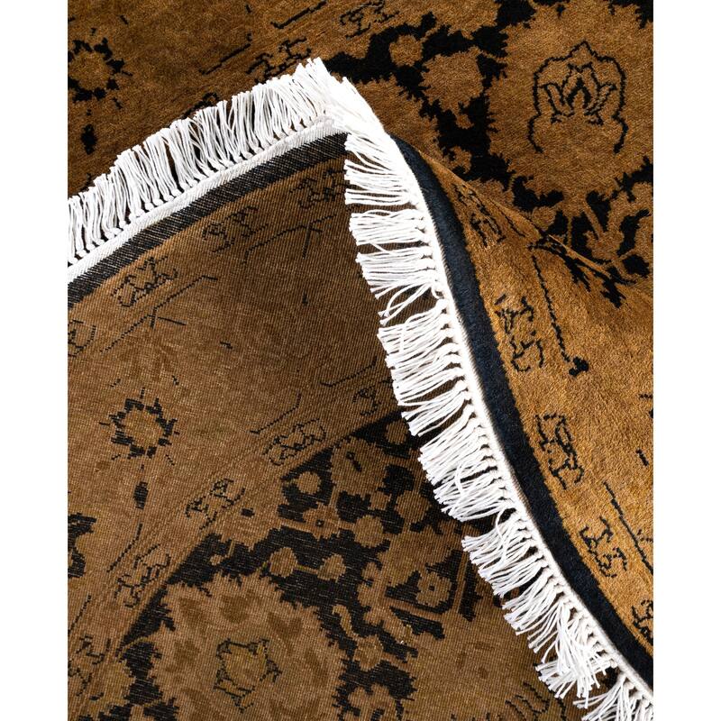 Overdyed One-of-a-Kind Hand-Knotted Round Area Rug - Beige - 4' 1" x 4' 1"