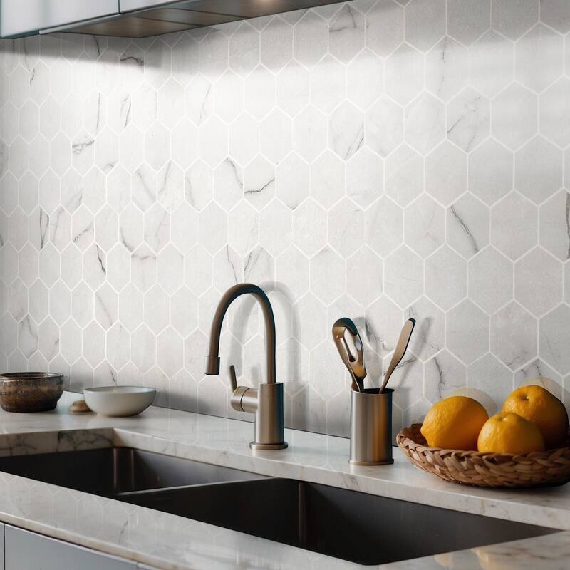 Ackland AKN-P-BE2X2HXP-CA Beldale - 12" x 12" Porcelain Geometric