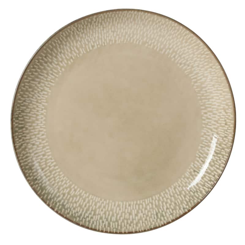 Gibson Elite Jasper 16 Piece Plates and Bowls Reactive Glaze Dishes Stoneware Ceramic Dinnerware Set - Service for 4