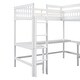 preview thumbnail 22 of 28, Wood Twin Size L-Shaped Loft Bed with Ladder and 2 Built-in L-Shaped Desks, Gray