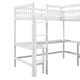 preview thumbnail 19 of 22, Wood Twin Size L-Shaped Loft Kids Bed Frame with Ladder, 2-Built-in Desks, No Box Spring Required, Easy to Assemble, Grey