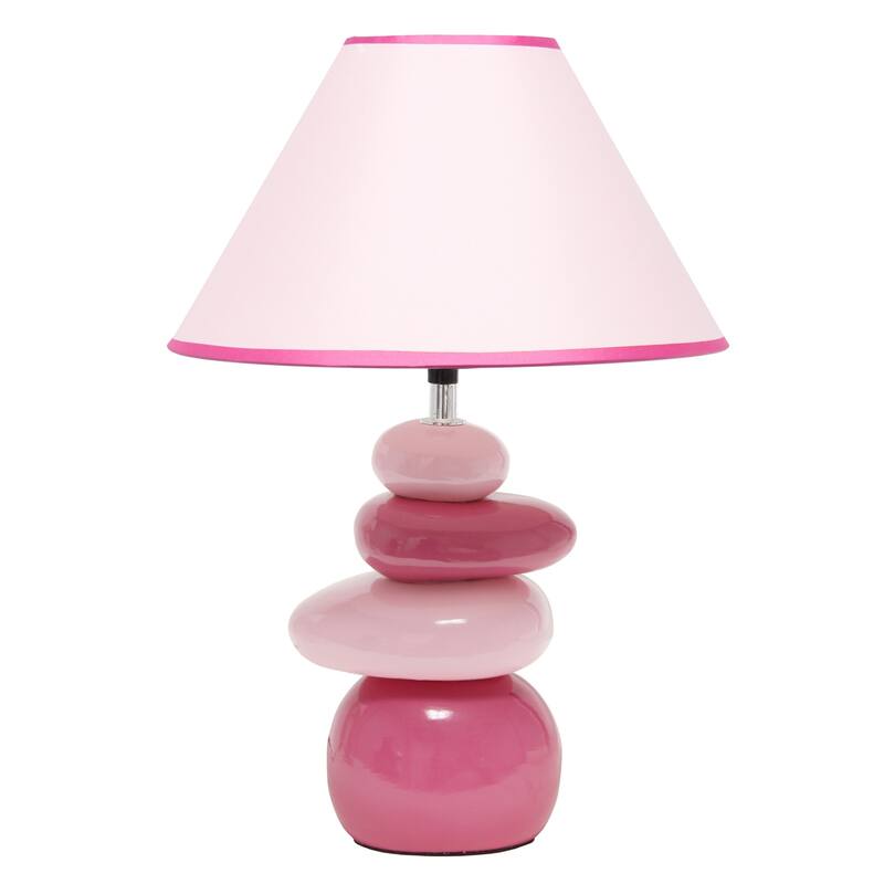 14.04 in. Pink Finish Table Lamp with Pink Shade, Sturdy Table Lamp for Living Rooms and Bedrooms